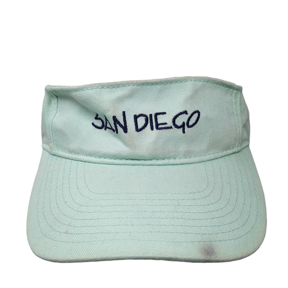 San Diego Strapback Visor Hat Green One Size Adjustable River Beach